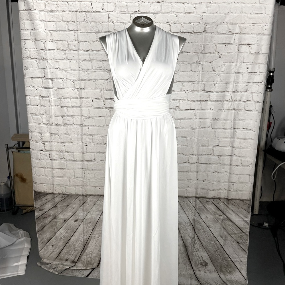 White maxi event dress